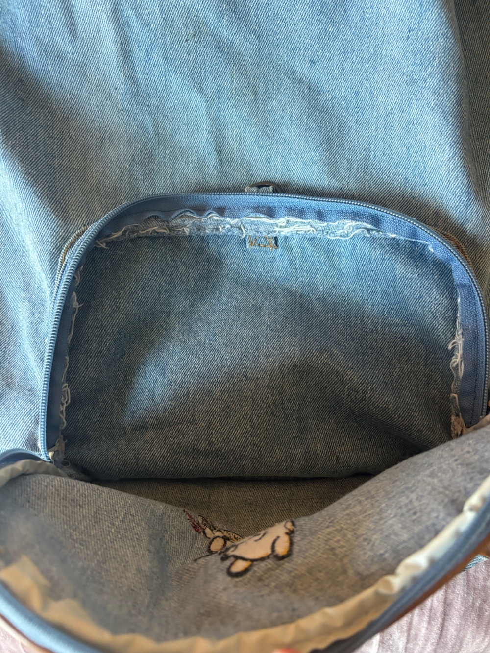 Rare Vintage Disney Winnie the Pooh Denim Backpack - Picture 9 of 9